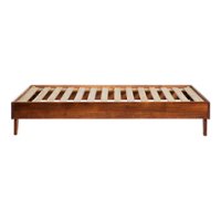 Walker Edison - Solid Wood Twin Platform Bed - Walnut - Front_Zoom