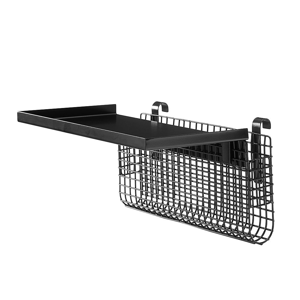Angle View: Walker Edison - Universal Metal Bunk Bed Shelf - Black/Mesh