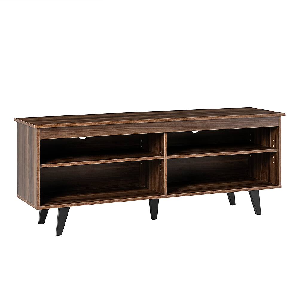 Left View: Walker Edison - Modern Mid Century TV Stand for Most Flat-Panel TV's up to 65" - Walnut