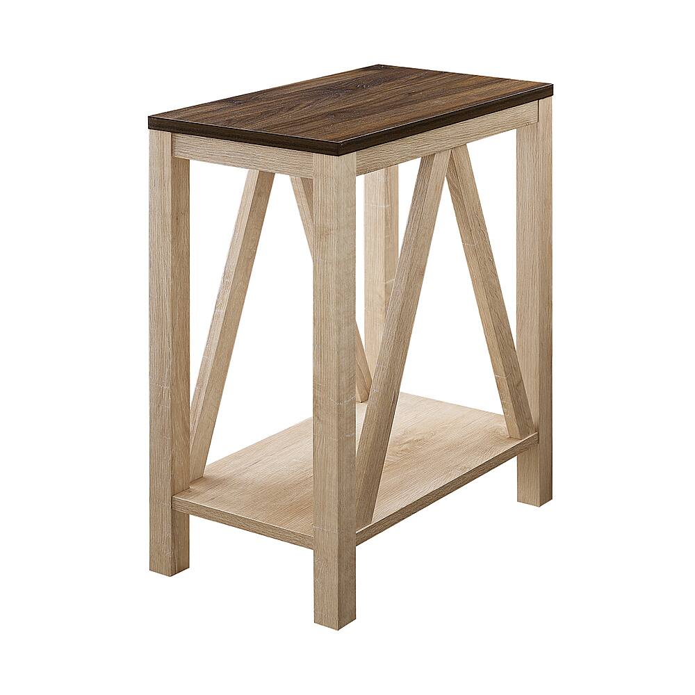 Angle View: Walker Edison - Narrow A Frame Side Table - Dark Walnut