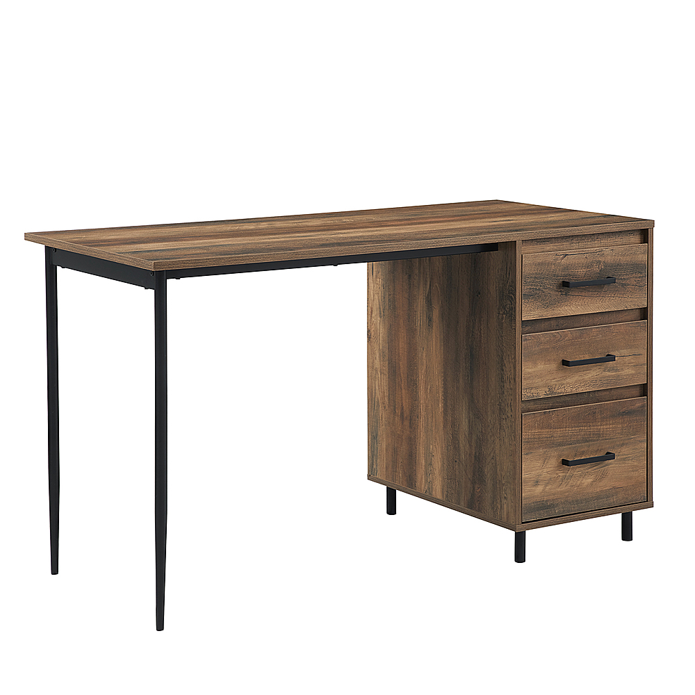 Angle View: Flash Furniture - Northbrook Wood Grain Finish Computer Desk with Metal Frame - Rustic