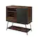 Angle. Walker Edison - Mid Century Modern Record Player Cabinet - Dark Walnut.