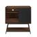 Front. Walker Edison - Mid Century Modern Record Player Cabinet - Dark Walnut.