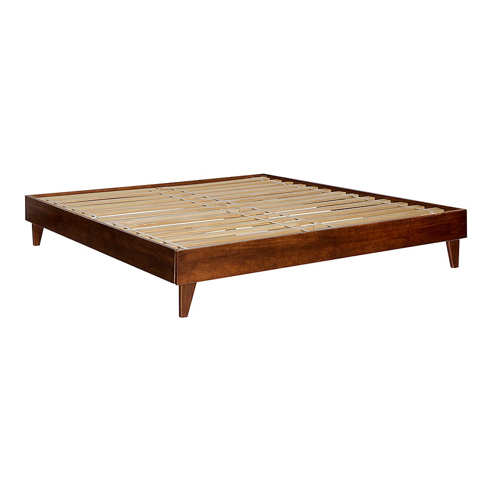 Angle View: Walker Edison - Solid King Platform Bed - Wood