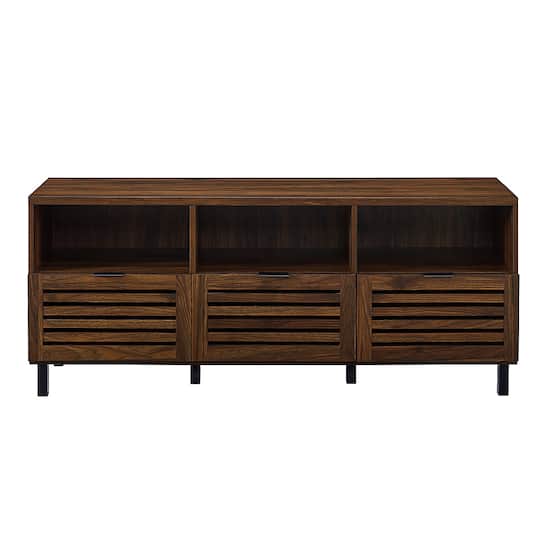 Walker Edison Modern Slat Door TV Stand for Most Flat Panel TV s