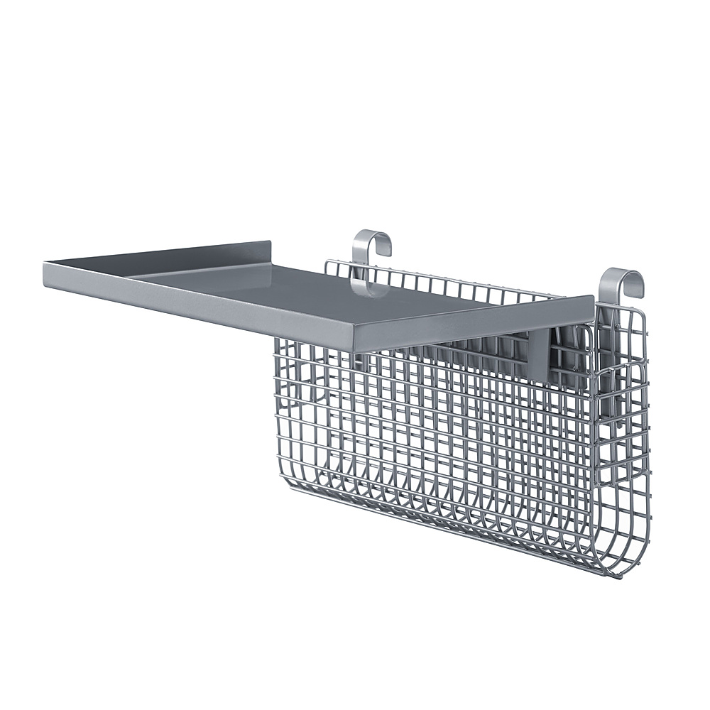 Angle View: Walker Edison - Universal Metal Bunk Bed Shelf - Silver/Mesh