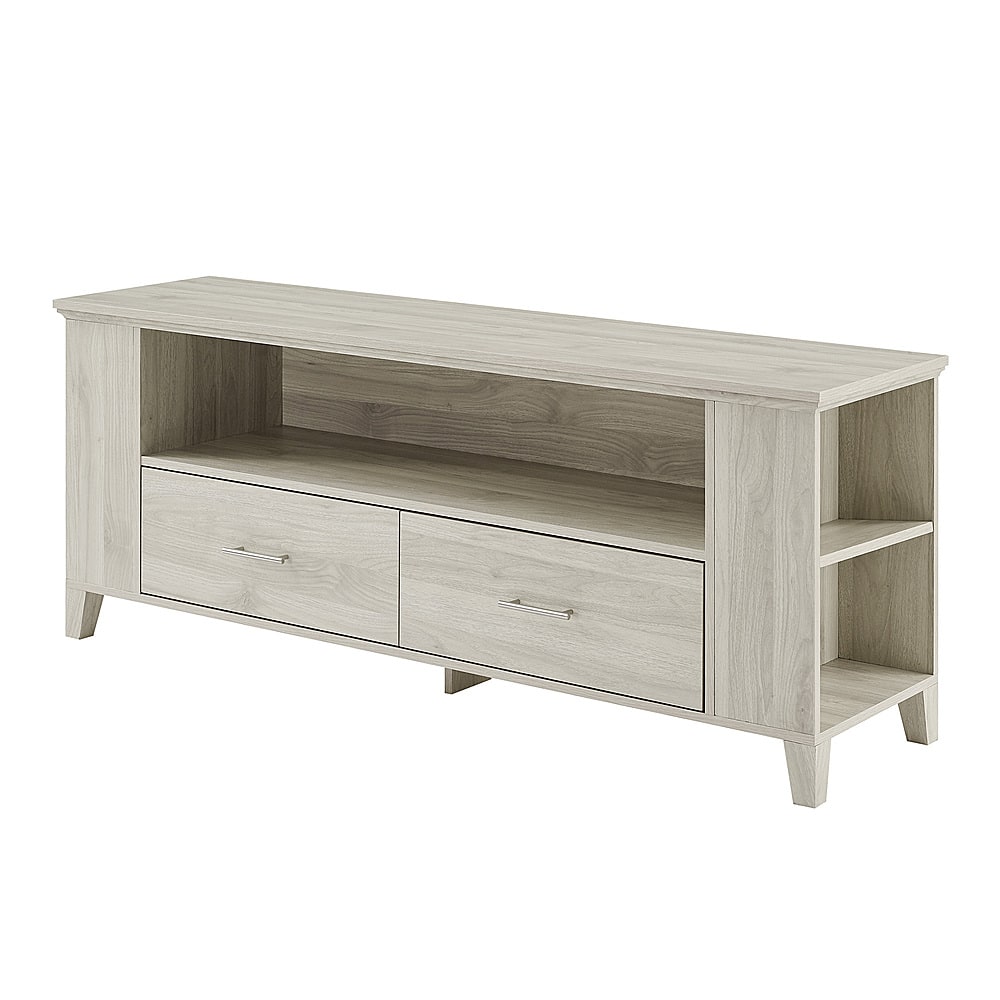 Angle View: Walker Edison - Rustic Wood TV Console for Most Flat-Panel TV's Up to 65" - Birch