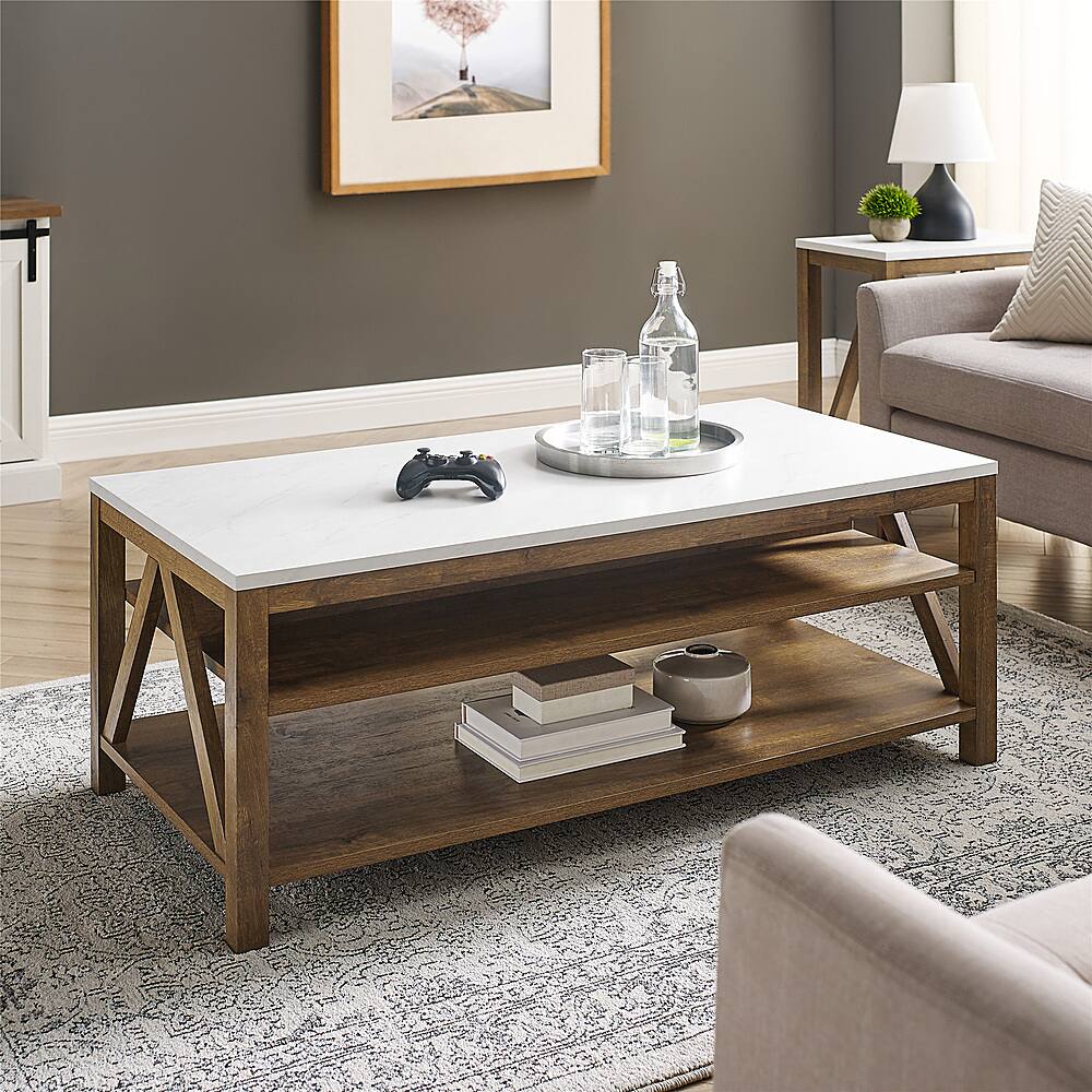 Best Buy Walker Edison 48" A Frame Farmhouse Coffee Table BBF48AFCTWMNWT