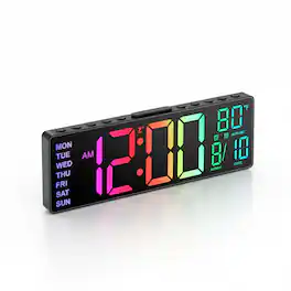Dazzed Corner - Alarm Clock, Large Display Auto Dimming - Black