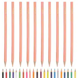 Unique Bargains - Colored Pencils, Oil-Based Drawing Pencils for Adult Coloring Books, Artists, Beginners, 10pcs - Beige