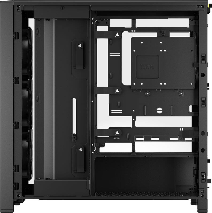 Alt View 20. CORSAIR - FRAME 4000D WOOD RS Modular High Airflow Mid-Tower PC Case - Black & Walnut.