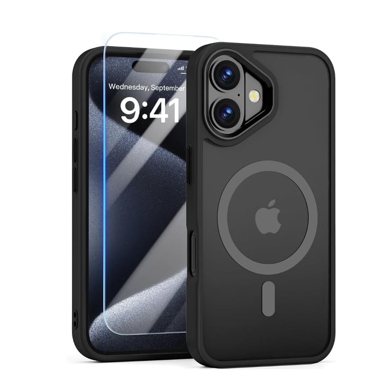 Entronix - iPhone 17 Bundle - Translucent Matte Case with Screen Protector - Black
