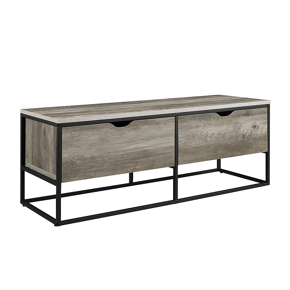 Best Buy: Walker Edison Mid Century Modern Storage Bench with Cushion Pecan  BB46MCMSBAC