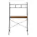 Front. Walker Edison - Mid Century Modern Ladder Computer Desk - Dark Walnut.