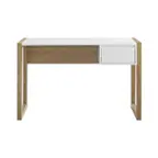 Front. Walker Edison - Modern Fluted Storage Drawer Wood Computer Desk - White.