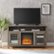 Alt View Zoom 11. Walker Edison - Tall Glass Two Door Soundbar Storage Fireplace TV Stand for Most TVs Up to 65" - Grey Wash.