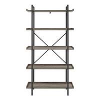 Walker Edison - Urban Pipe 5-Shelf Bookcase - Grey Wash - Front_Zoom