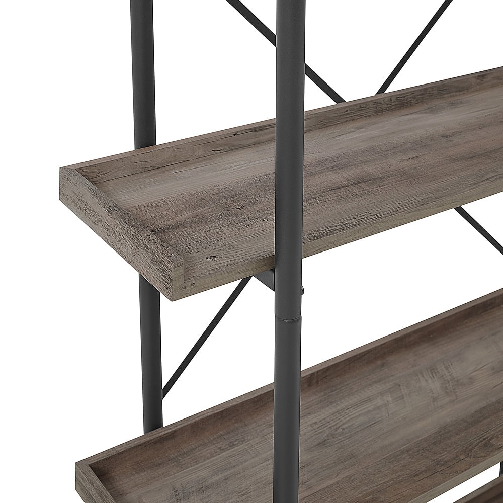 Alt View 12. Walker Edison - Urban Pipe 5-Shelf Bookcase - Grey Wash.
