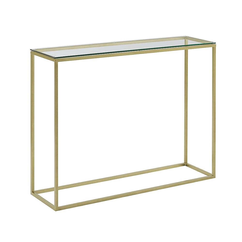 Left View: Walker Edison - 42" Open Box Entry Table - Gold