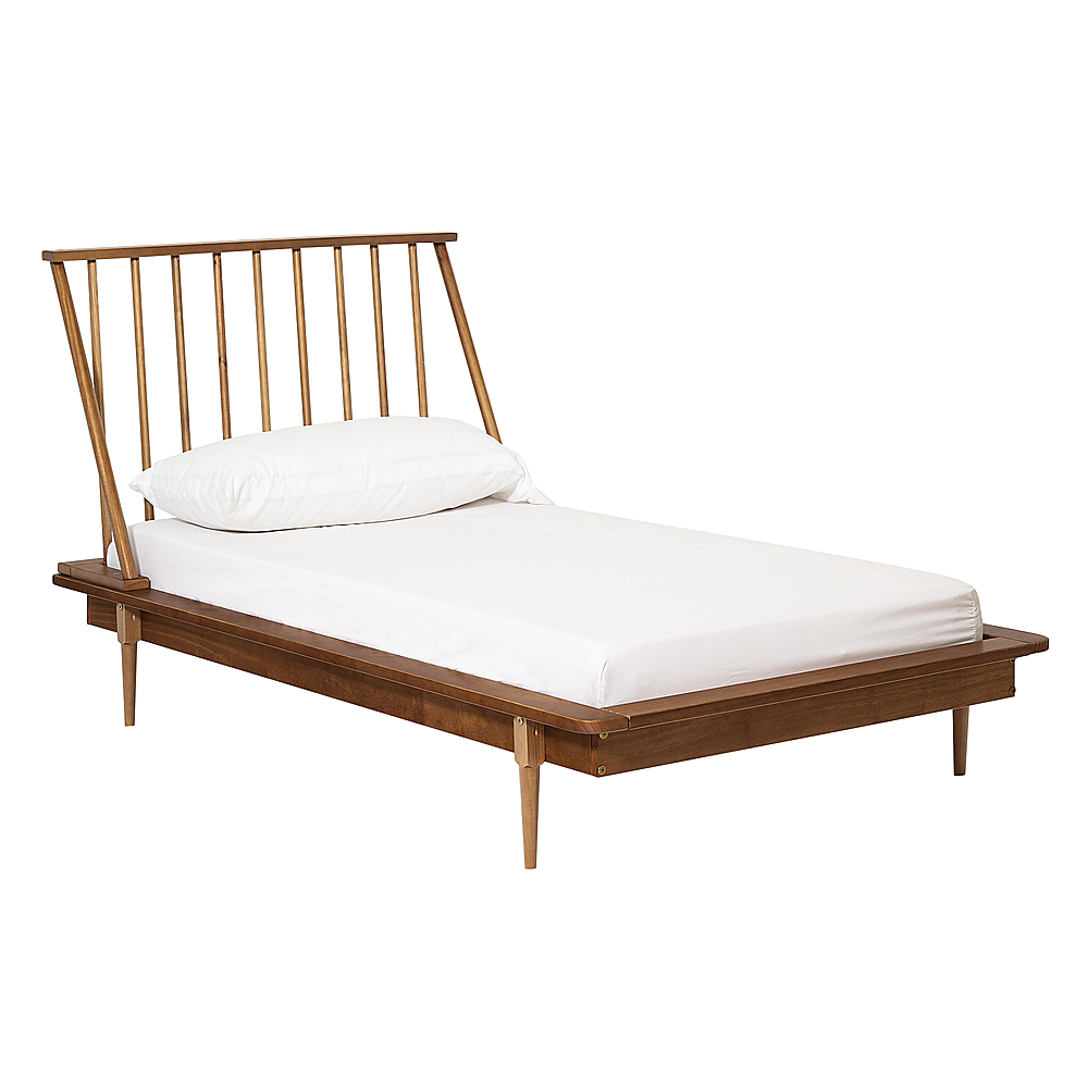 Angle View: Walker Edison - Twin Mid Century Solid Wood Spindle Bed