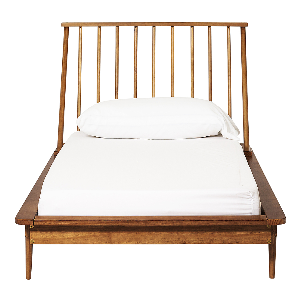 Walker Edison Twin Mid Century Solid, Spindle Bed Frame