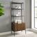 Alt View 12. Walker Edison - 72" Industrial Ladder 5-Shelf Storage Bookcase - Dark Walnut.