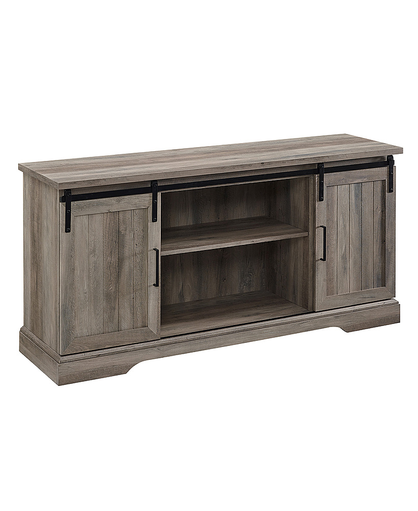 Angle View: Walker Edison - Modern Beadboard TV Stand Cabinet for Most Flat-Panel TV's Up to 65" - Grey Wash