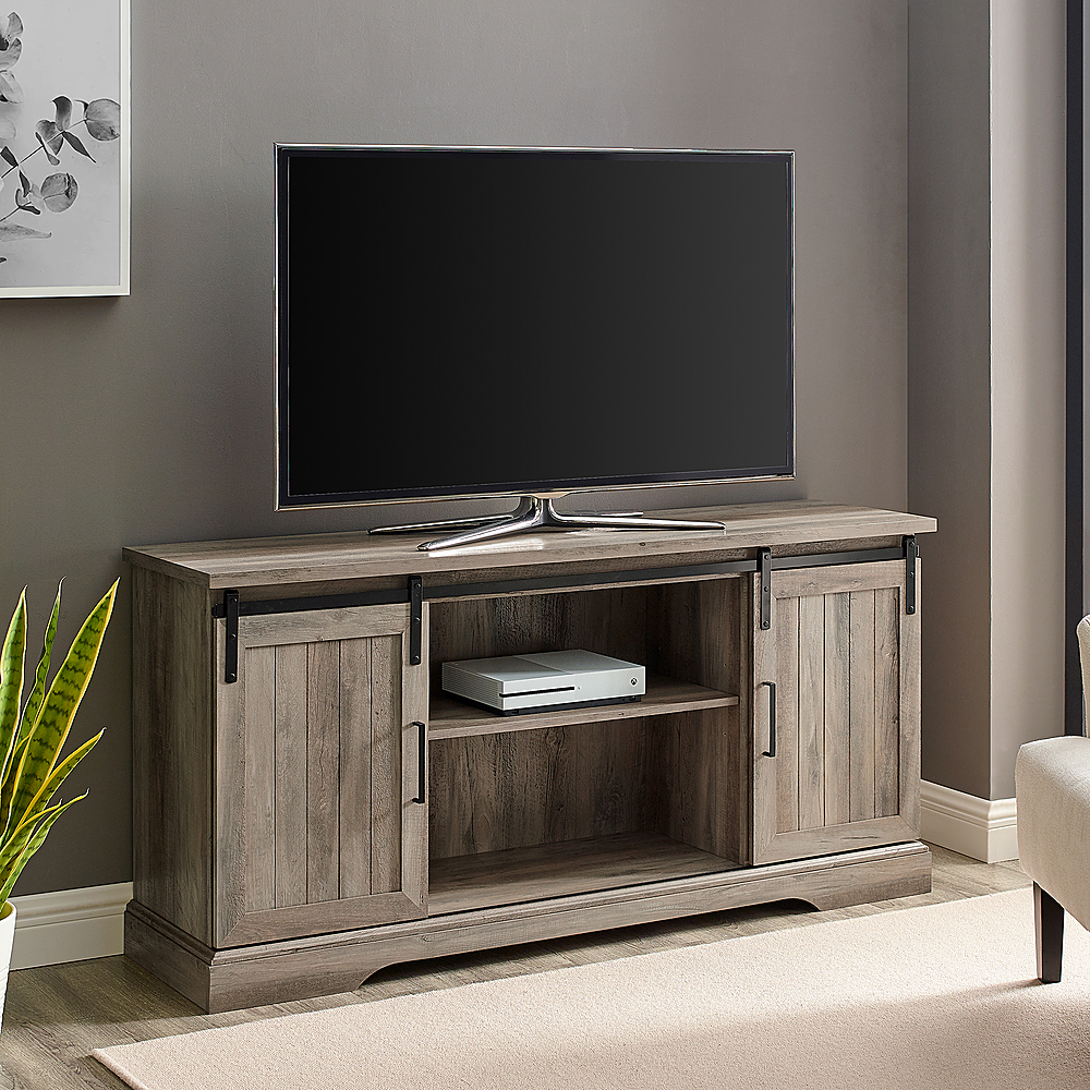 Best Buy: Walker Edison Modern Beadboard TV Stand Cabinet for Most Flat ...