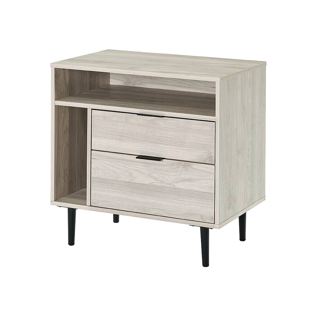 Angle View: Walker Edison - 25" Modern Storage Side Table - Birch