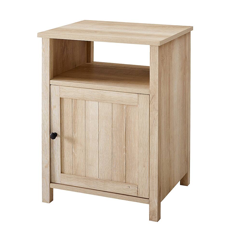 Angle. Walker Edison - 18" Grooved Door Side Table - White Oak.