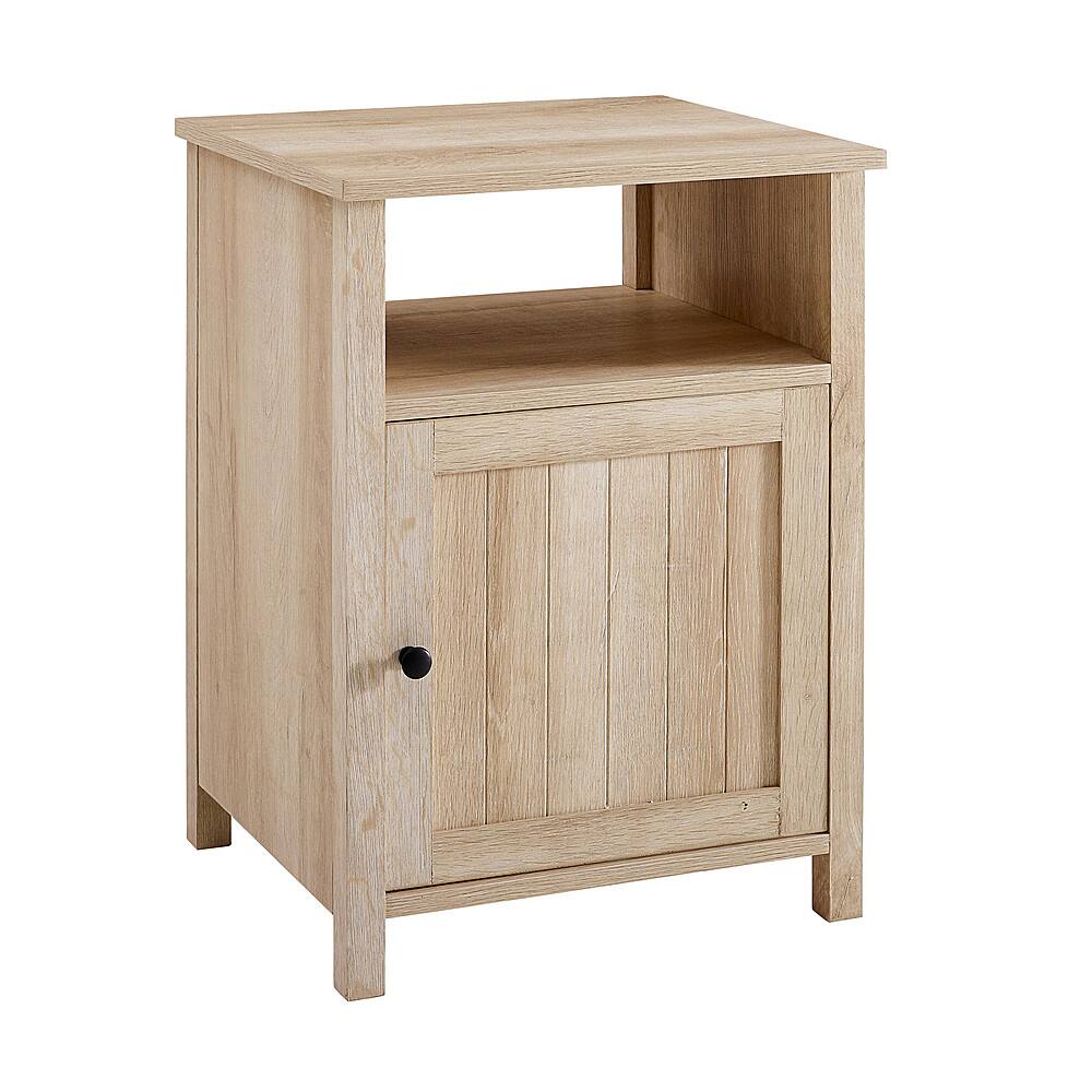 Left. Walker Edison - 18" Grooved Door Side Table - White Oak.