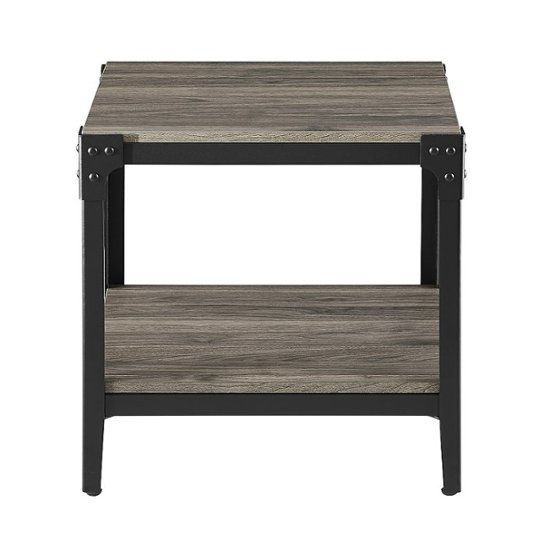 Walker Edison Rustic Wood End Side, Rustic Grey Coffee Table And End Tables