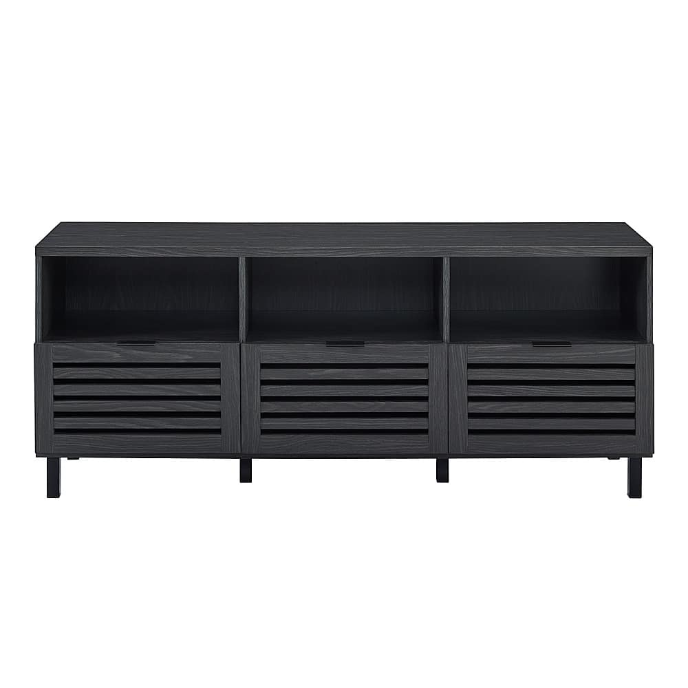 Front. Walker Edison - Modern Slat Door TV Stand for Most Flat-Panel TV's up to 65" - Graphite.