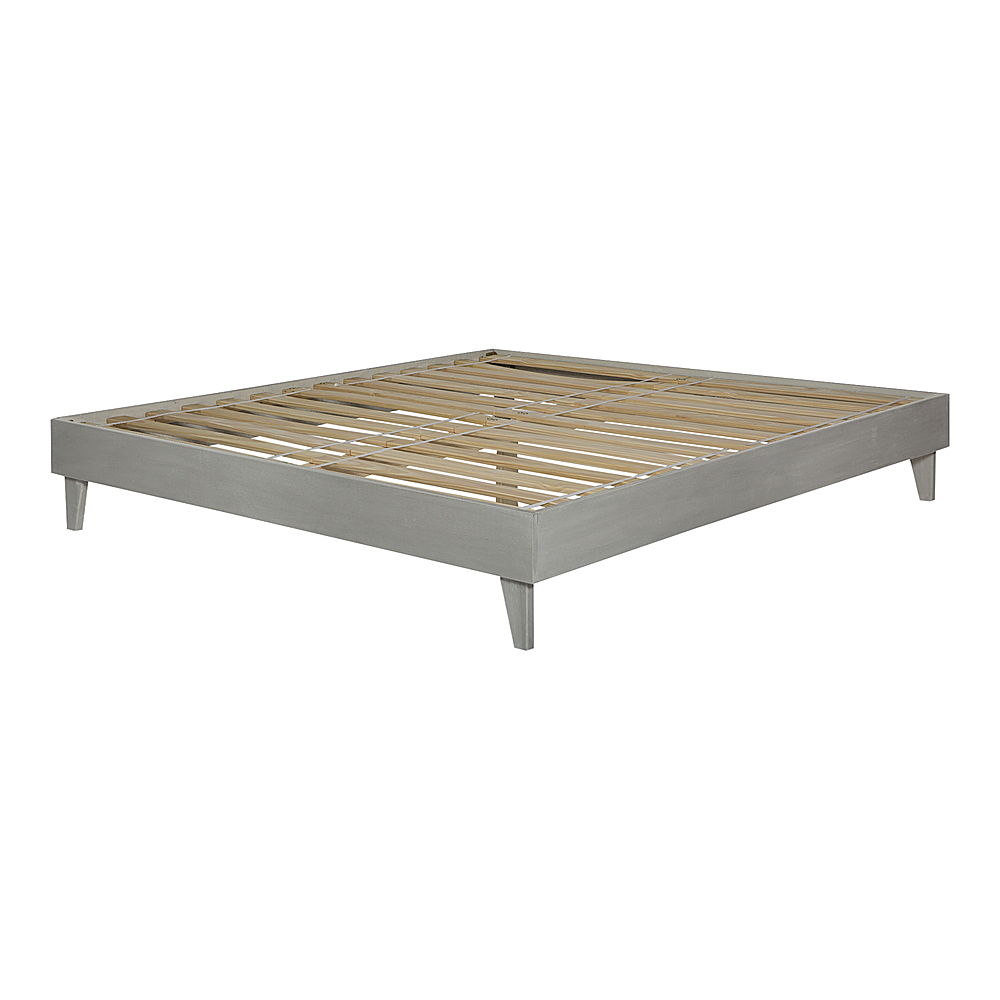 Angle View: Walker Edison - Solid Wood King Platform Bed