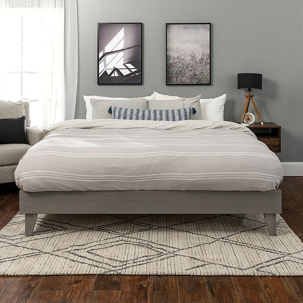 Best Buy: Walker Edison Solid Wood King Platform Bed BBWKPLATGB