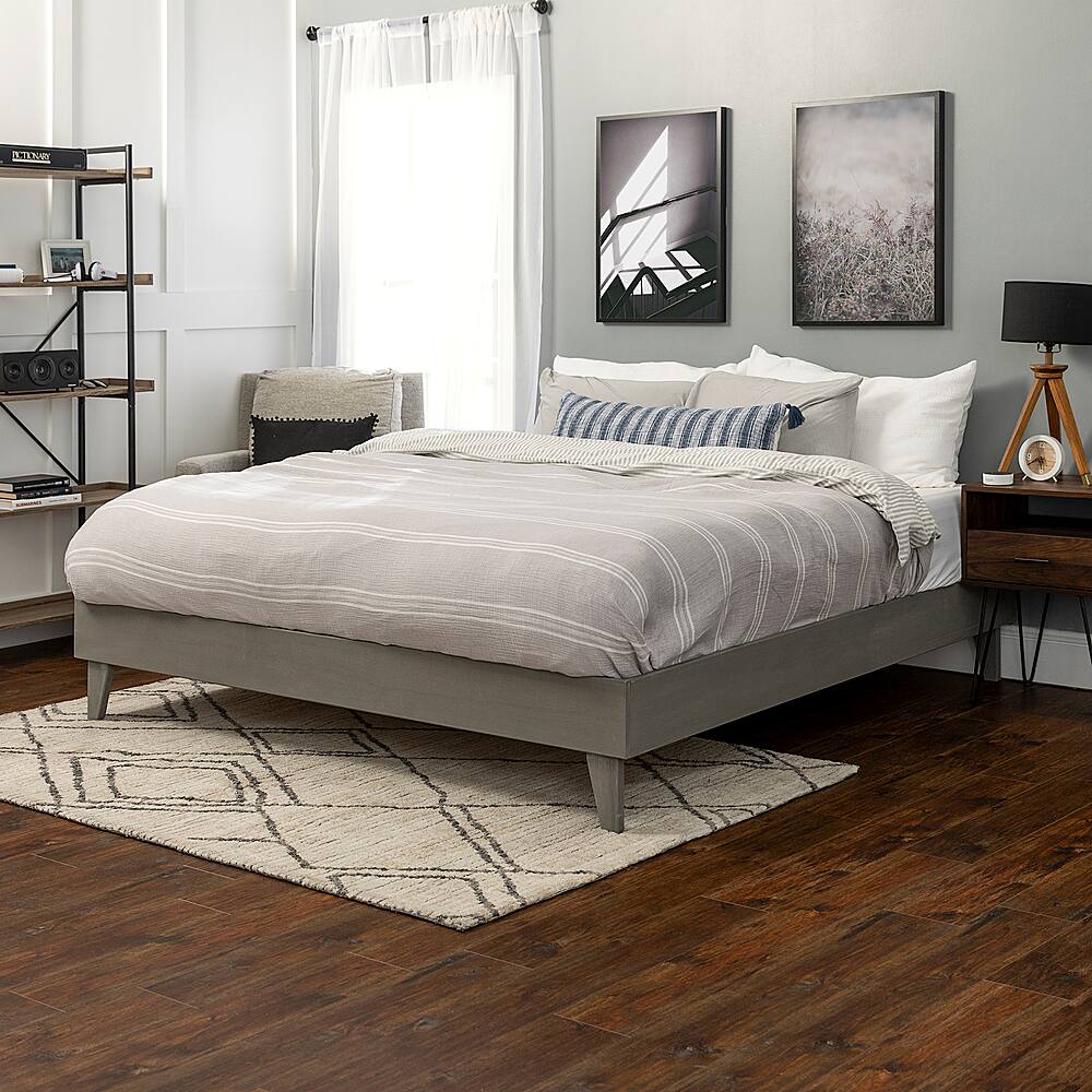 Best Buy: Walker Edison Solid Wood King Platform Bed BBWKPLATGB