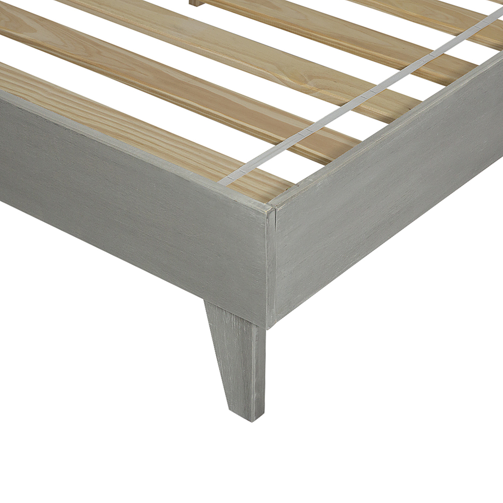 Left View: Walker Edison - Solid Wood King Platform Bed