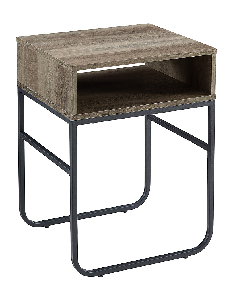 Angle View: Walker Edison - 18" Curved Metal Leg Side Table - Grey Wash
