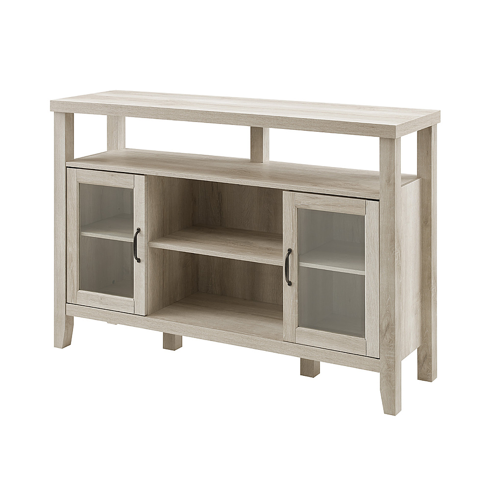 Angle View: Walker Edison - Tall Storage Buffet TV Stand for TVs up to 55" - White Oak