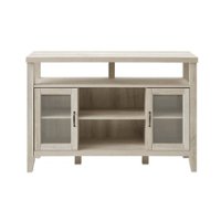 Walker Edison - Tall Storage Buffet TV Stand for TVs up to 55" - White Oak - Front_Zoom