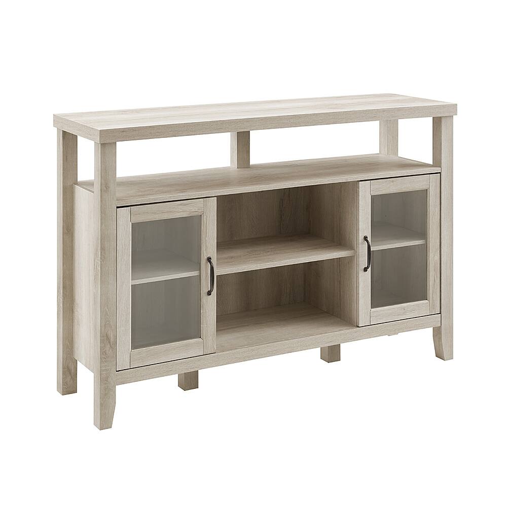 Left. Walker Edison - Tall Storage Buffet TV Stand for TVs up to 55" - White Oak.