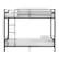 Front. Walker Edison - Mesh Back Twin Over Twin Metal Bunk Bed - Silver.