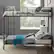 Alt View 12. Walker Edison - Mesh Back Twin Over Twin Metal Bunk Bed - Silver.