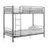 Left. Walker Edison - Mesh Back Twin Over Twin Metal Bunk Bed - Silver.