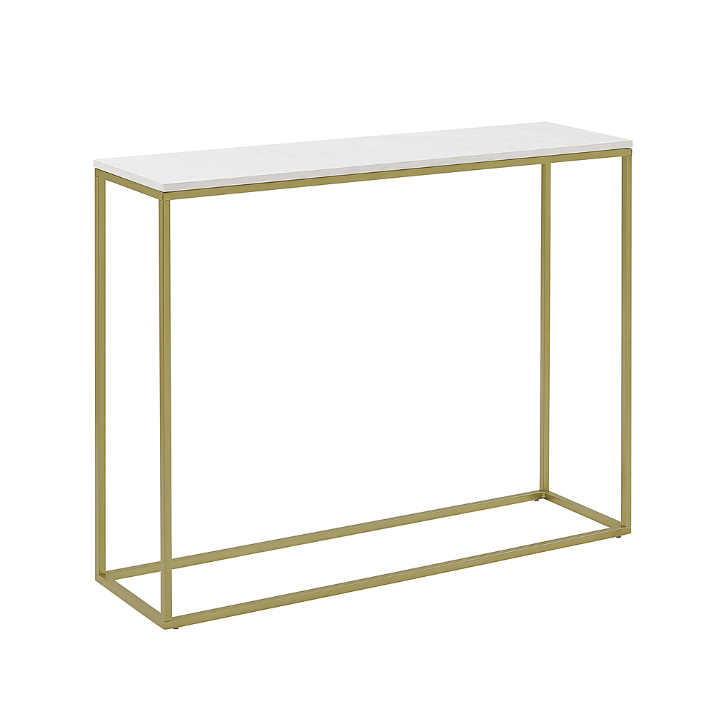 Left View: Walker Edison - 42" Open Box Entry Table - Faux Marble