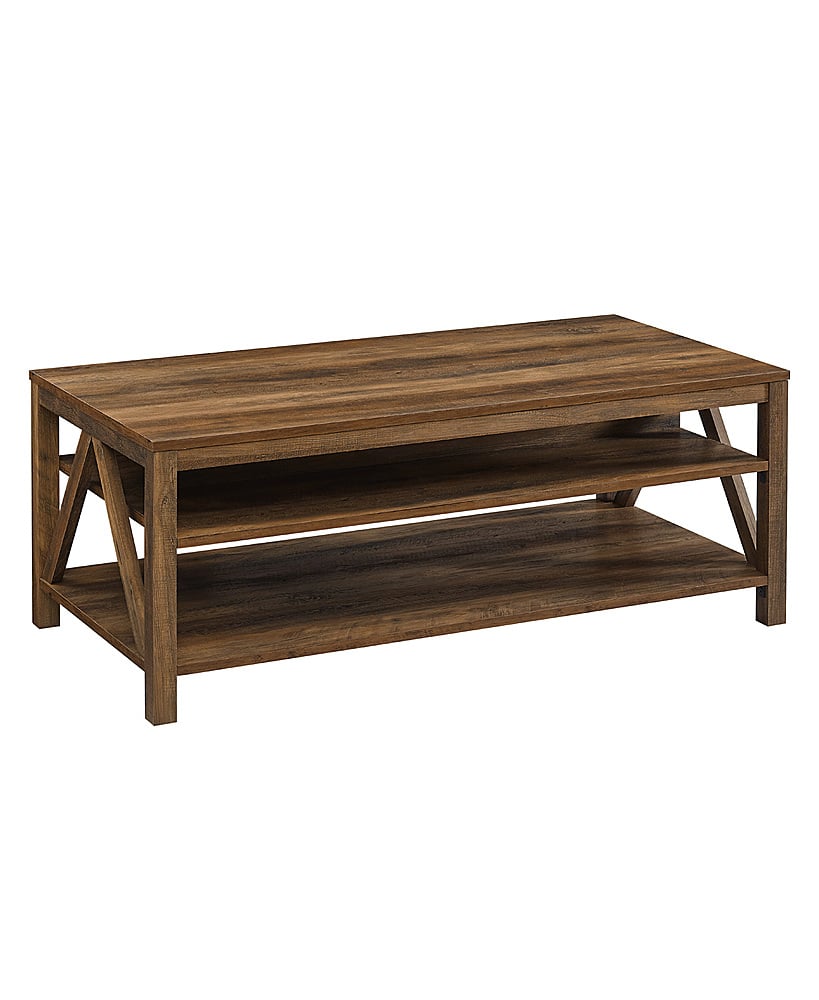 Angle View: Walker Edison - 48" A Frame Farmhouse Coffee Table - Rustic Oak