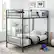 Alt View 12. Walker Edison - Mesh Back Twin Over Twin Metal Bunk Bed - Black.