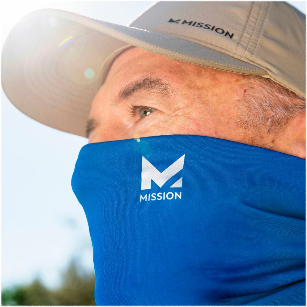 Alt View Zoom 14. Cooling Neck Gaiter Face Mask - Mission Blue.