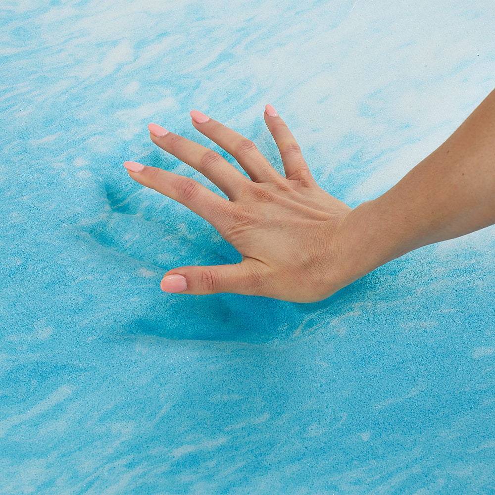 Best Buy Sealy 2” Gel Memory Foam Mattress Topper with Cover Blue F02