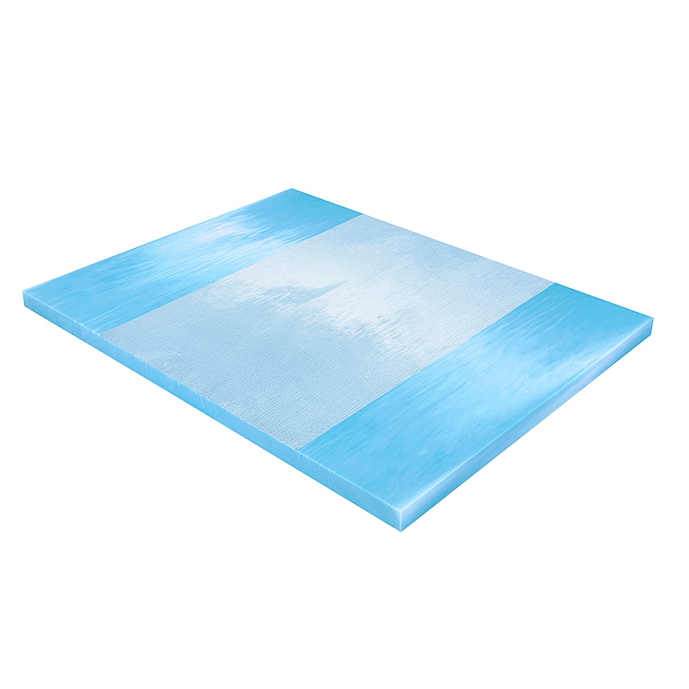 Angle View: Sealy - ChillZone 3” Memory Foam Mattress Topper - Blue